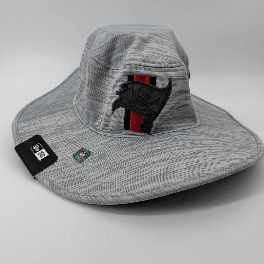 New Era Tampa Bay Buccaneers Grey NFL Training Panama Bucket Hat OSFM 60140817‎